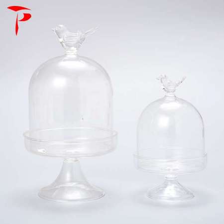 Clear Bird 3oz Glass Jar with Glass Lid Large Glass Food Jar